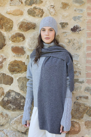 Amon -  Cappello a Cuffia in Lana e Cashmere Grigio