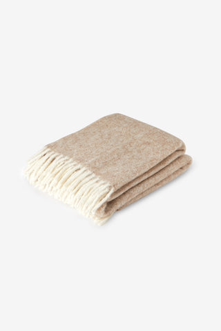 Beba Plaid in Lana di Alpaca Beige Bianco