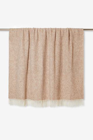 Beba Plaid in Lana di Alpaca Beige Bianco