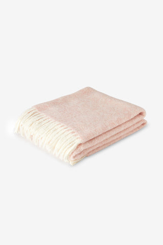 Beba Plaid in Lana di Alpaca Rosa Bianco