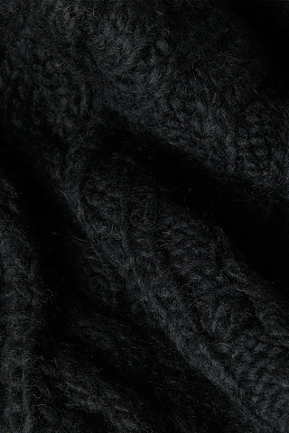 Calliope Poncho in Misto Lana Nero