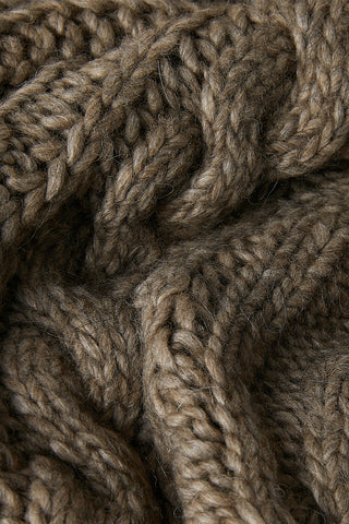 Calliope Poncho in Misto Lana Nocciola
