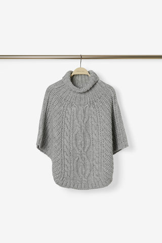Calliope Poncho in Misto Lana Perla