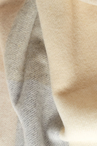 Dalis Plaid in Lana Vergine Bianco Beige Tortora