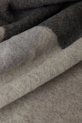 Dalis Plaid in Lana Vergine Bianco Grigio Antracite