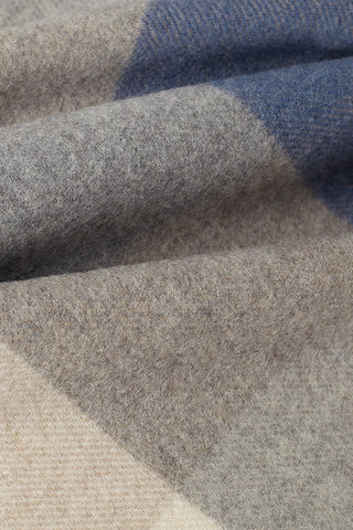 Dalis Plaid in Lana Vergine Bianco Grigio Avio