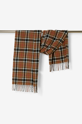 Derby Sciarpa in Lana Vergine Camel Nero Rosso