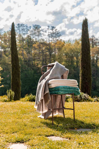 Filo Plaid in Lana Piombo Panna