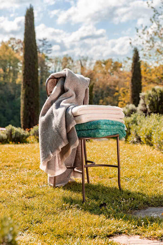 Filo Plaid in Lana Piombo Panna