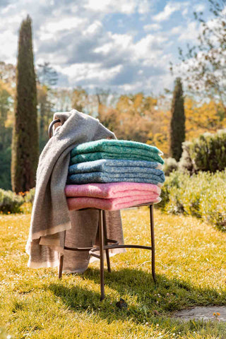 Filo Plaid in Lana Piombo Panna