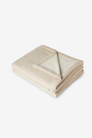 Gaiole Coperta in Lana Vergine Bianco Beige