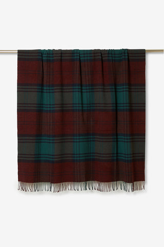 Lambswool Plaid in Lana Vergine Bordeaux Verde Navy