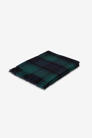 Lambswool Plaid in Lana Vergine Verde Navy