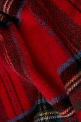Lambswool Plaid in Lana Vergine Rosso Pavone