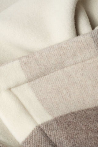 Montana Coperta in Lana Vergine Bianco Beige
