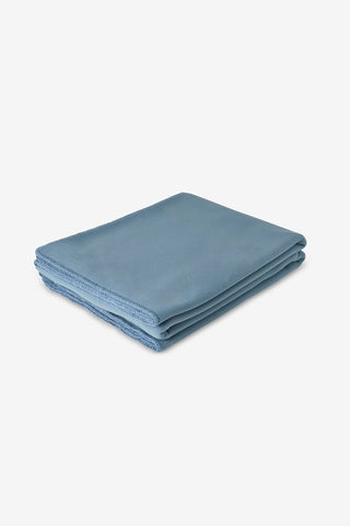Neda Plaid in Morbido Pile Azzurro Polvere