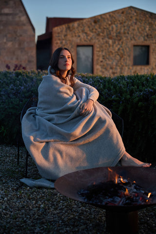 Perla - Calda Coperta Doppia in Pura Lana Merinos Bianca