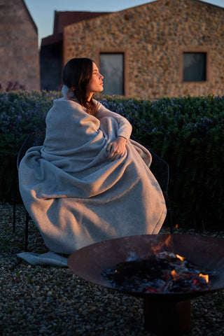 Perla - Calda Coperta Doppia in Pura Lana Merinos Bianca