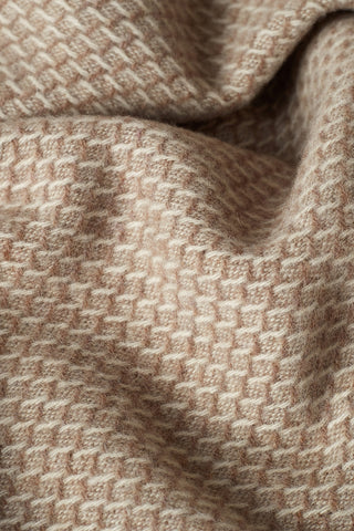 Radda Plaid in Lana Vergine Tortora Bianco