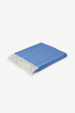 Saser Plaid in Cashmere Pietra Celeste