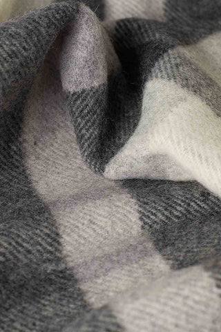 Scozia Plaid in Lana Vergine Antracite Grey Bianco