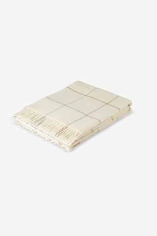 Scozia Plaid in Lana Vergine Bianco