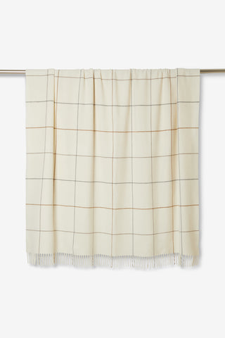 Scozia Plaid in Lana Vergine Bianco