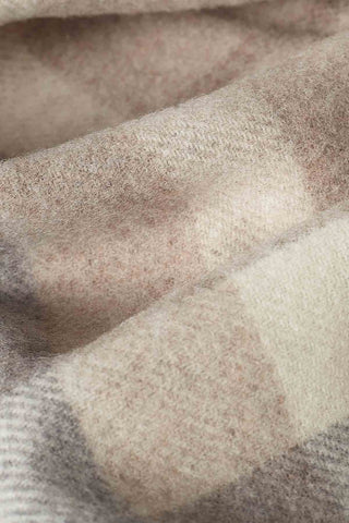 Scozia Plaid in Lana Vergine Marrone Beige Bianco