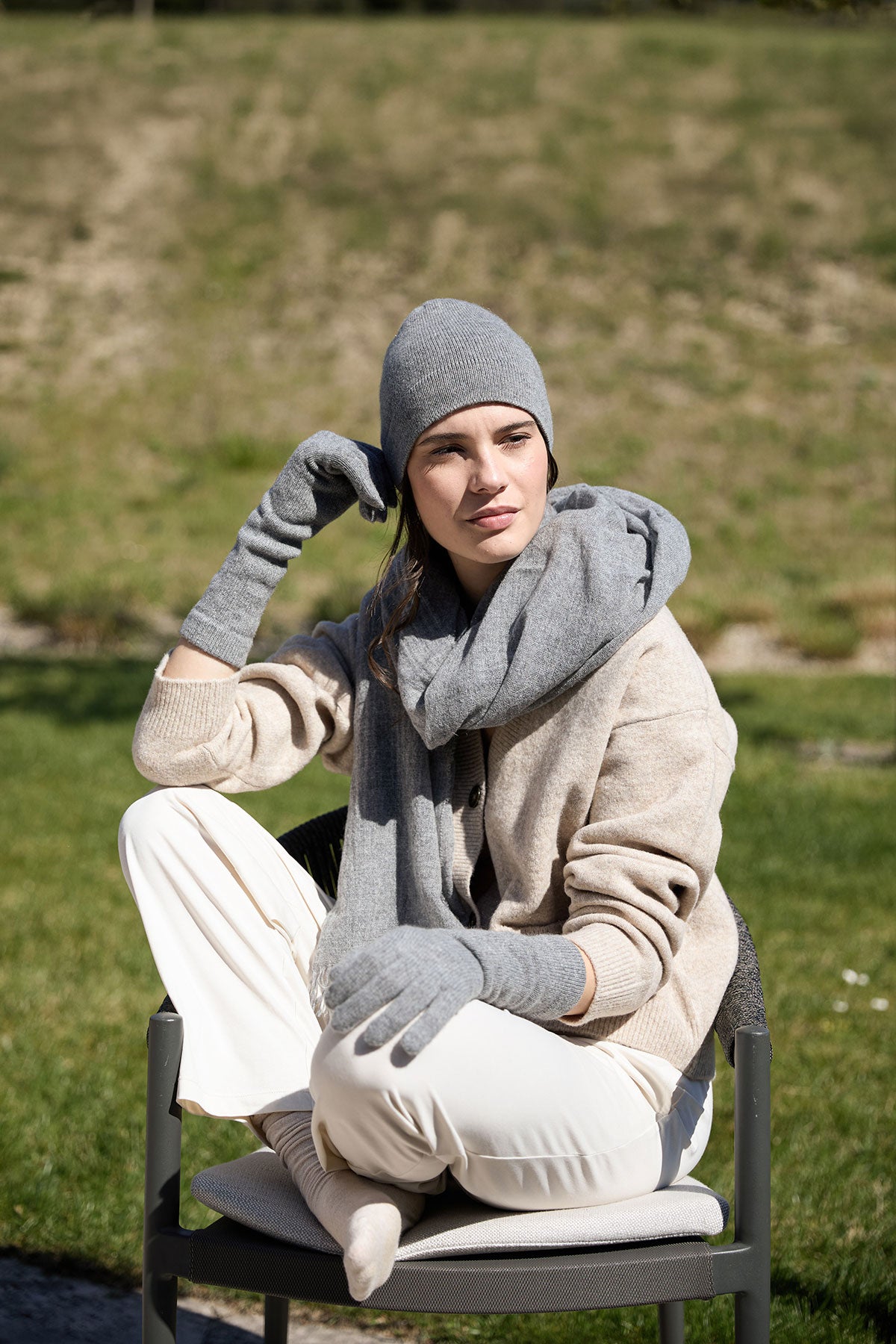 Sciarpa Double-face Grigio Scuro in Cashemere – E.Marinella
