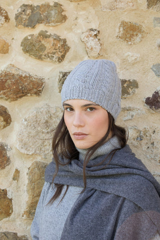 Amon -  Cappello a Cuffia in Lana e Cashmere Grigio