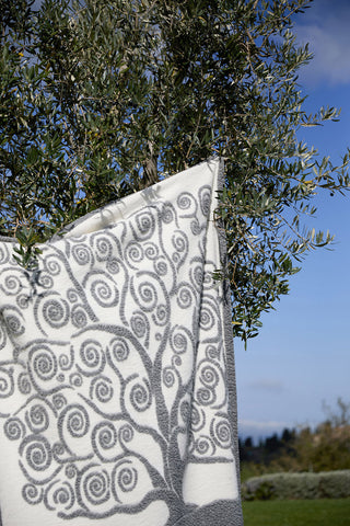 Avita Caldo Plaid Misto Lana Cotta Jacquard Bianco