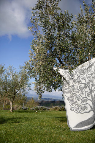 Avita Caldo Plaid Misto Lana Cotta Jacquard Bianco