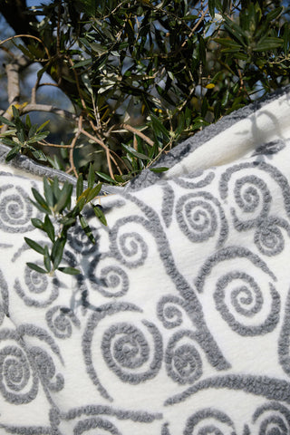 Avita Caldo Plaid Misto Lana Cotta Jacquard Bianco