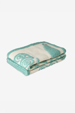 Avita - Plaid Misto Lana Cotta Struttura Jacquard Lago