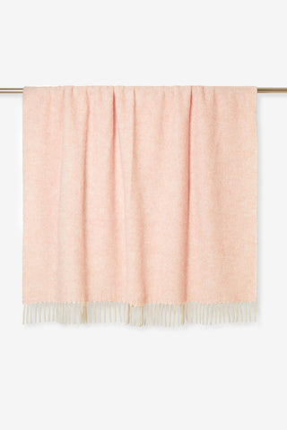 Beba Plaid in Lana di Alpaca Rosa Bianco