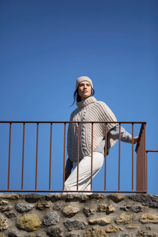 Calliope Poncho in Misto Lana Beige