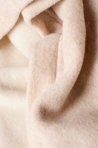 Delizia - Calda Coperta in Misto Lana Vergine Beige Bianco