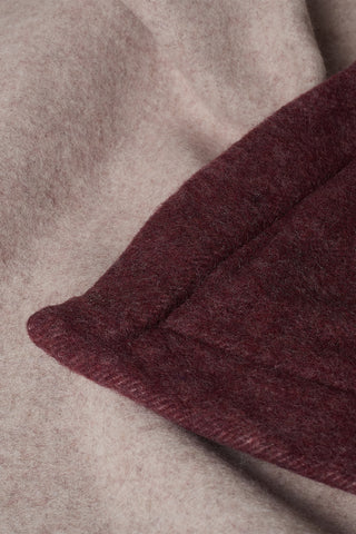 Delizia Coperta in Lana Vergine Bordeaux Beige