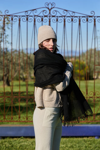 Elisa - Elegante Cappello in Puro Cashmere Beige