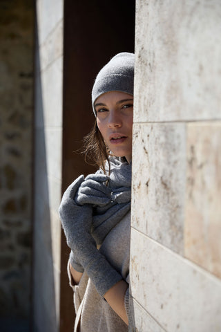 Elisa - Raffinati Guanti in Puro Cashmere Grigi