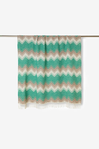 Ellen - Elegante Telo Mare Puro Cotone Colour Block Fibra Naturale Verde