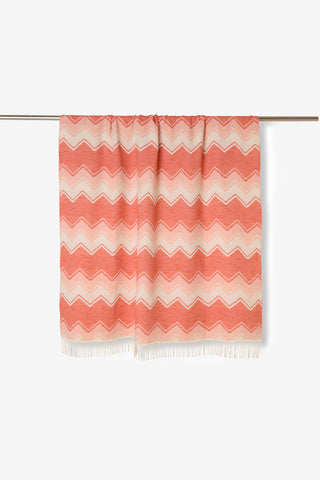 Ellen - Telo Mare in Puro Cotone Chevron motivo Zig Zag Arancione