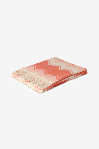 Ellen - Telo Mare in Puro Cotone Chevron motivo Zig Zag Arancione