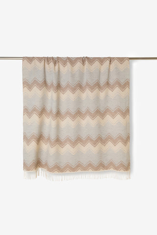 Ellen - Telo Mare in Puro Cotone con Frange Colour Block Nuvola