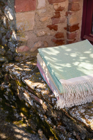 Georgina - Telo Mare Traspirante in Misto Cotone Double Face Verde