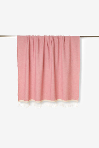 Georgina - Telo Mare in Misto Cotone con Frange Double Face Rosso