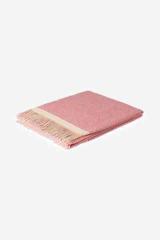 Georgina - Telo Mare in Misto Cotone con Frange Double Face Rosso