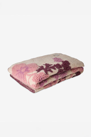 Isotta Morbido Plaid Misto Lana Cotta Struttura Jacquard Rosa