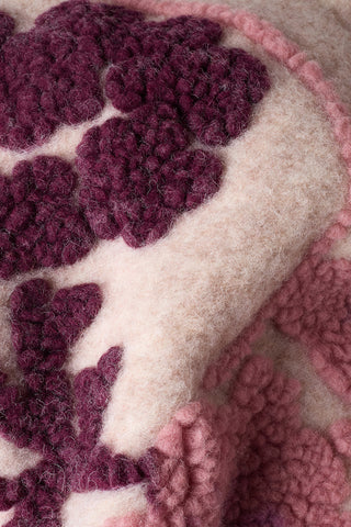 Isotta Morbido Plaid Misto Lana Cotta Struttura Jacquard Rosa