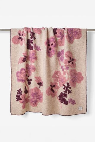Isotta Morbido Plaid Misto Lana Cotta Struttura Jacquard Rosa